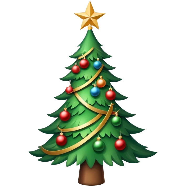 Christmas tree with ornaments and a star on top emoji