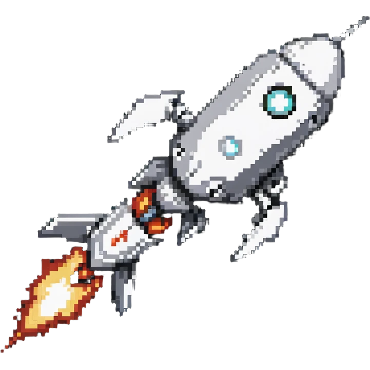 robot like a rocket flying up emoji