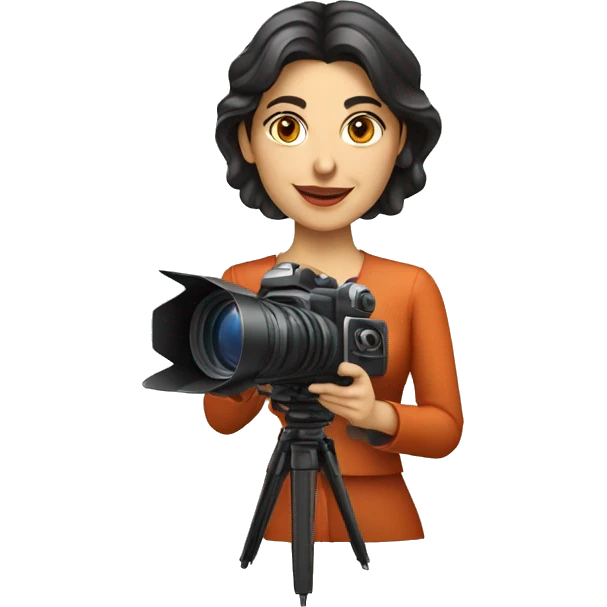 Armenian female casting director holding a cinema camera emoji