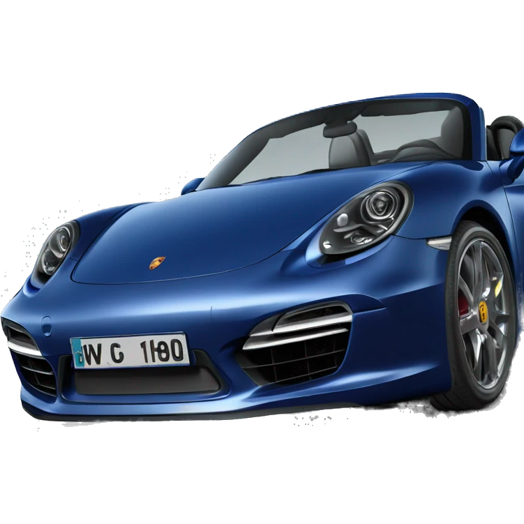 porsche 981 boxster dark blue rhd england number plate emoji