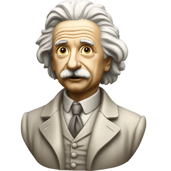 philosopher statue with face of albert einstein emoji