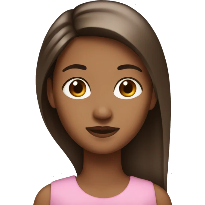 Create a girl with brown skin straight hair emoji