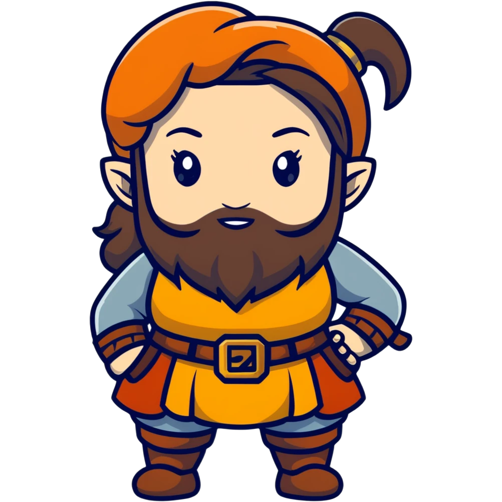 bearded female dwarf from DnD emoji