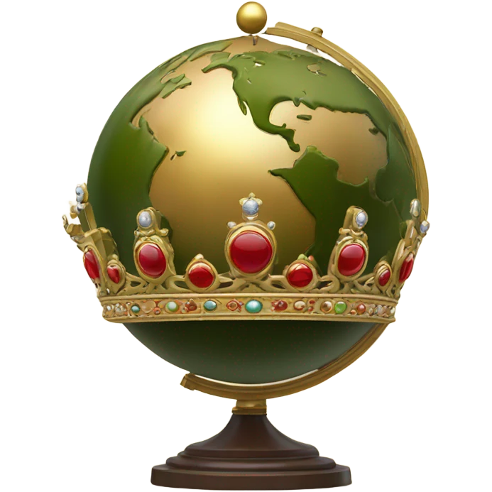 a crown on top of earth emoji
