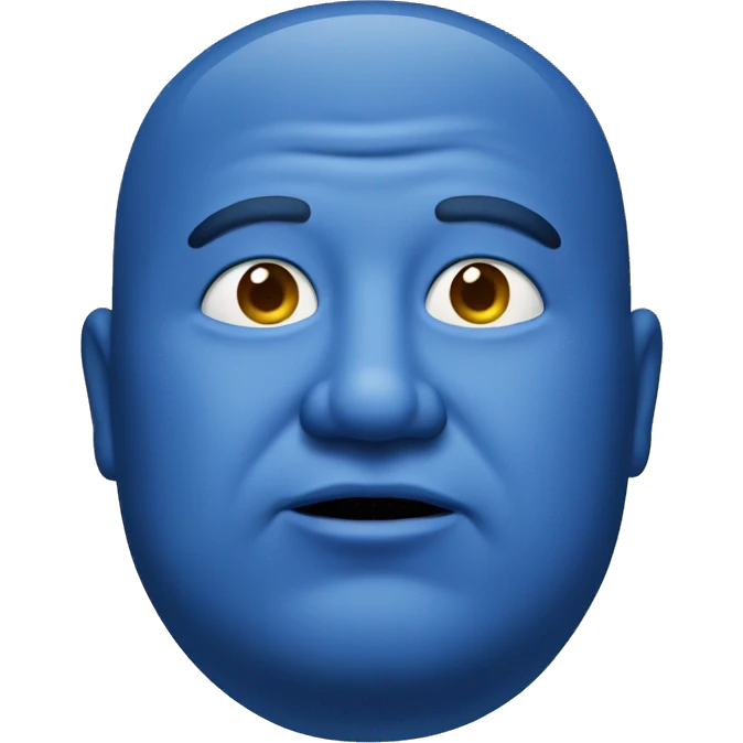 fat blue man face emoji