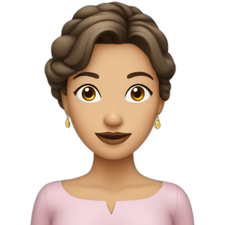 mujer cabello largo elegante piel triqgueña. emoji
