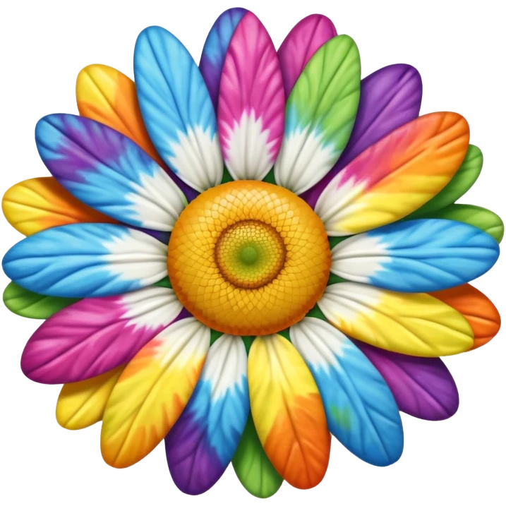 Tie dye daisy emoji