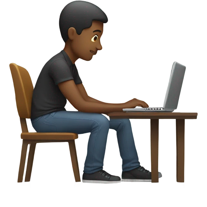Person working with computer and phone in hand (multitask) emoji
