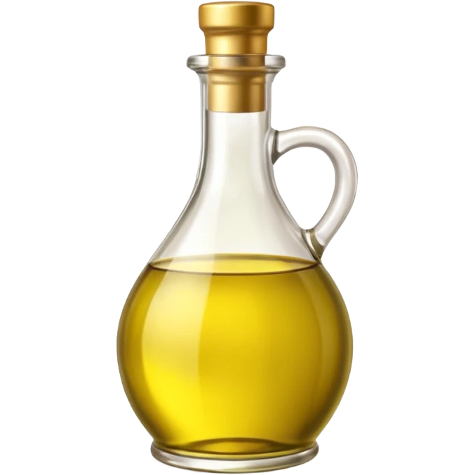 olive oil bottle object icon, glass bottle with golden olive oil, 3D cartoon, mobile game icon style, clean background, no text, no watermark
 emoji