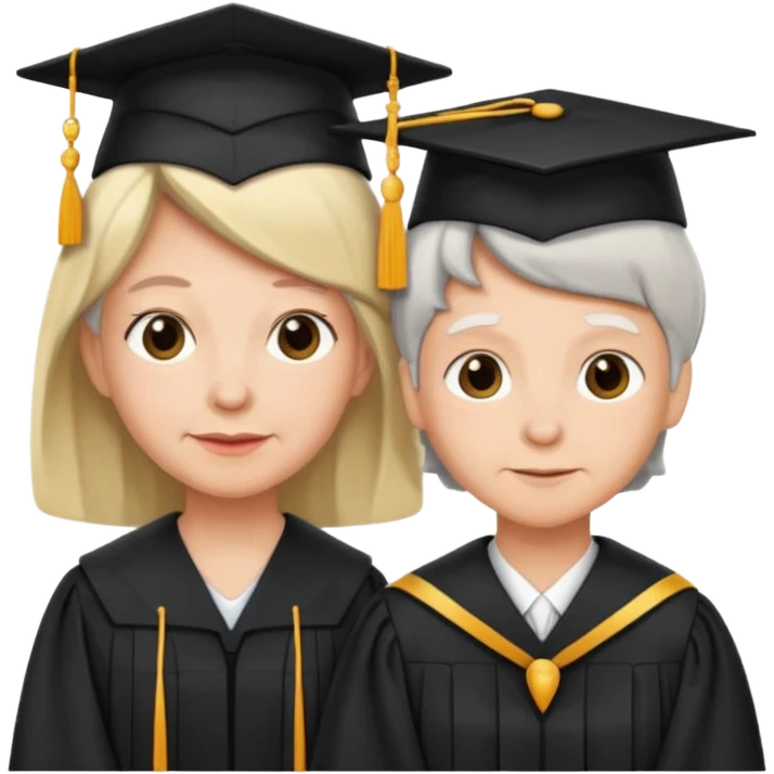 NIETO EGRESADO CON SU ABUELA SIN GORRO emoji