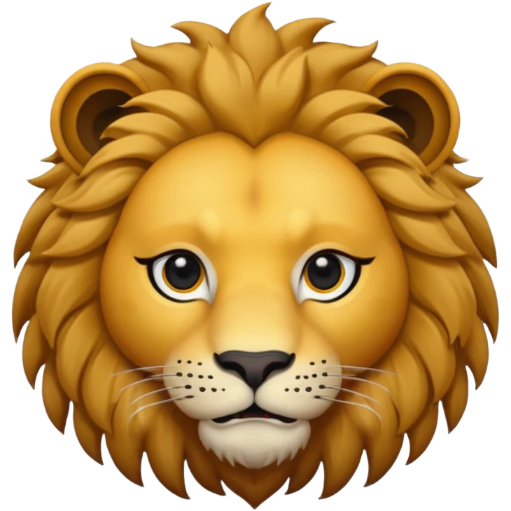 lion face emoji dot eyes, solid black , no iris, no Sclera emoji