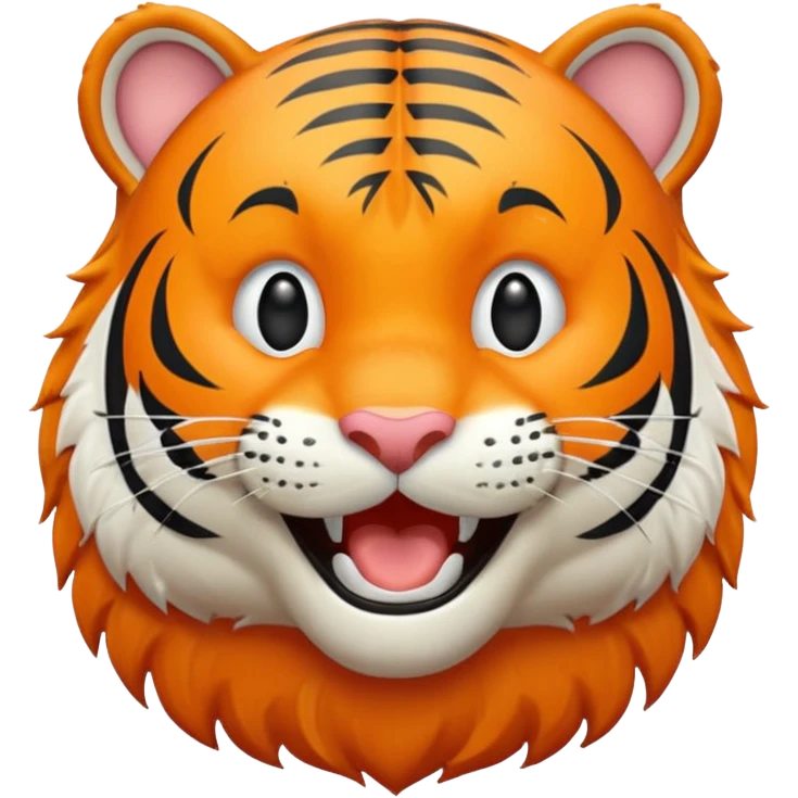 Happy tiger with big laugh emoji