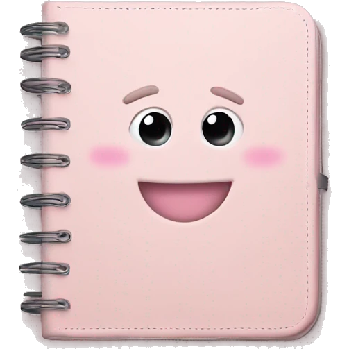Pale pink planner with pen emoji