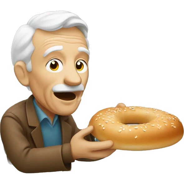 Old man eating his bagels emoji