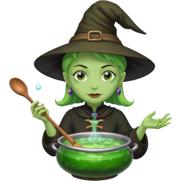 green witch cooking potion emoji