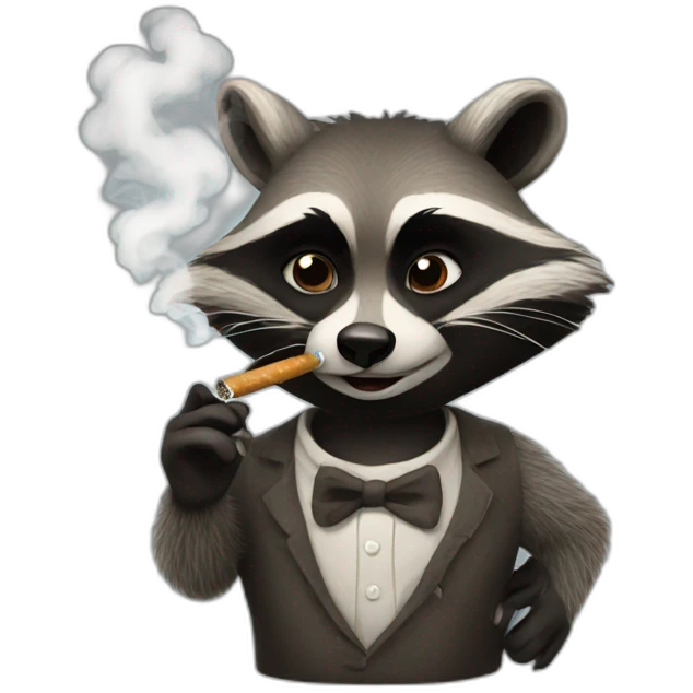Smoking raccoon emoji