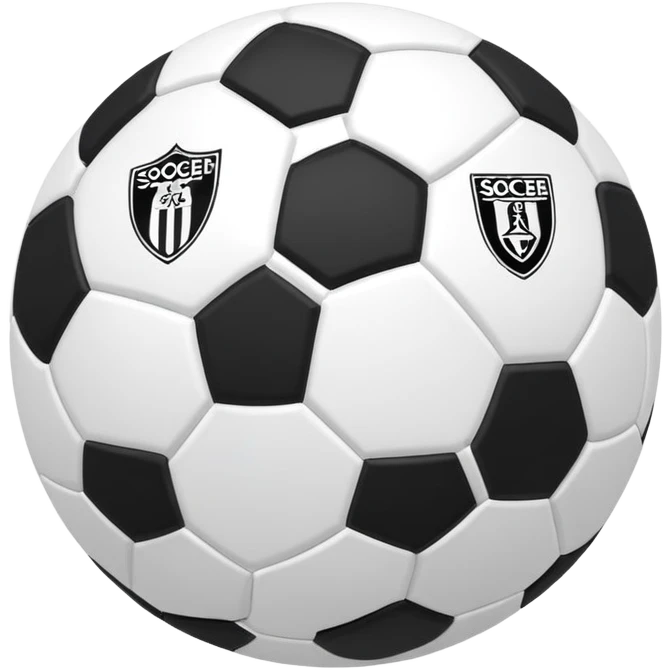 Soccer football with Angers SCO black and white colors emoji