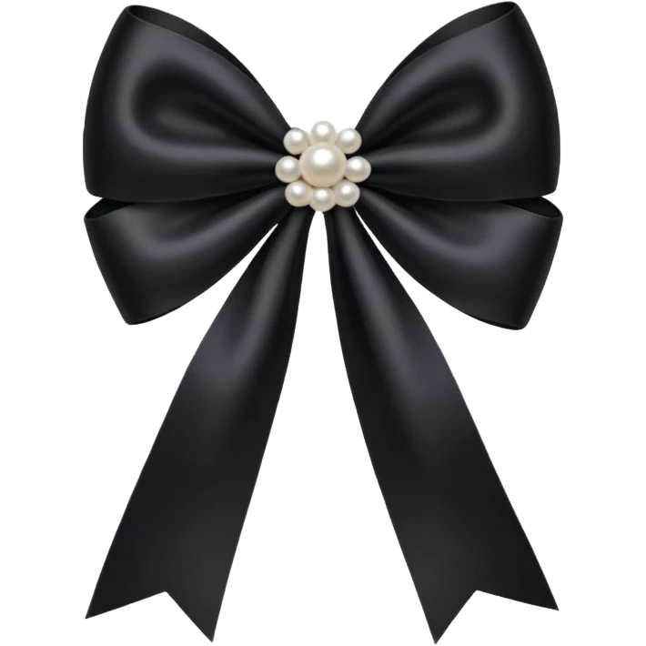 Black bow with pearls  emoji