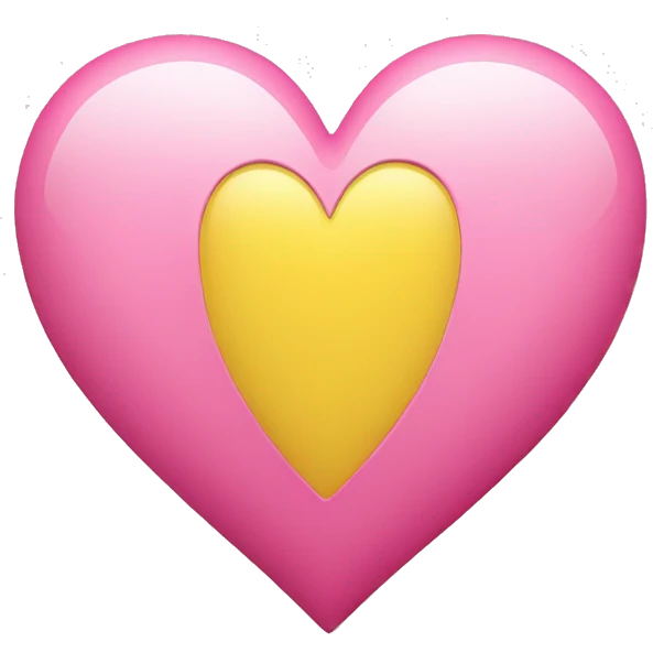 half pink half yellow heart emoji