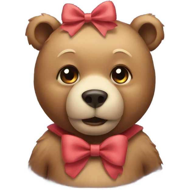 Bear wearing a bow emoji