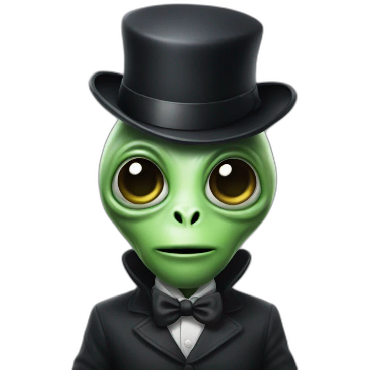 Alien wearing a  bowler hat emoji