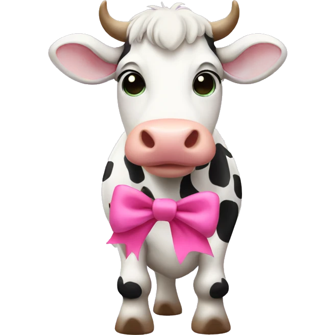 cow with a pink bow emoji