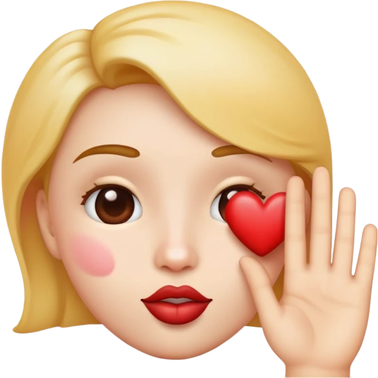 Emoji mit Kuss Augen und ein Herz auf der Hand  emoji