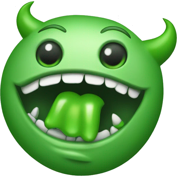 Create a green devil drooling emoji