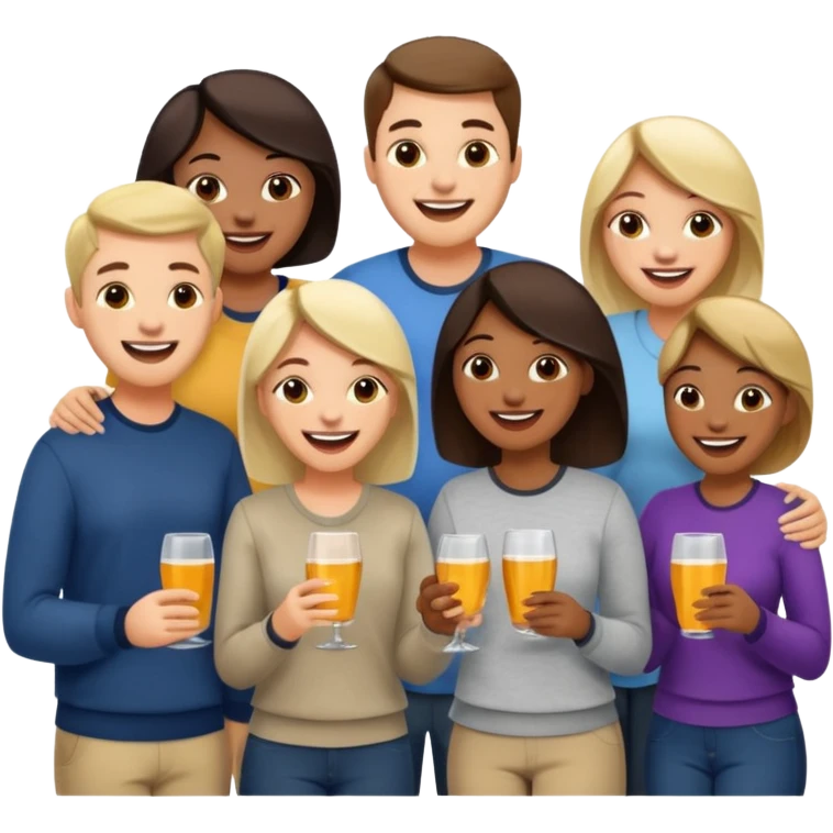 A large crowd of adults in casual clothing at an afterwork meeting emoji