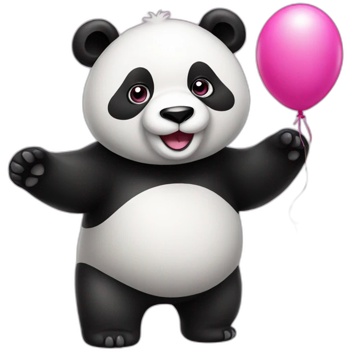 Panda with pink balloon emoji