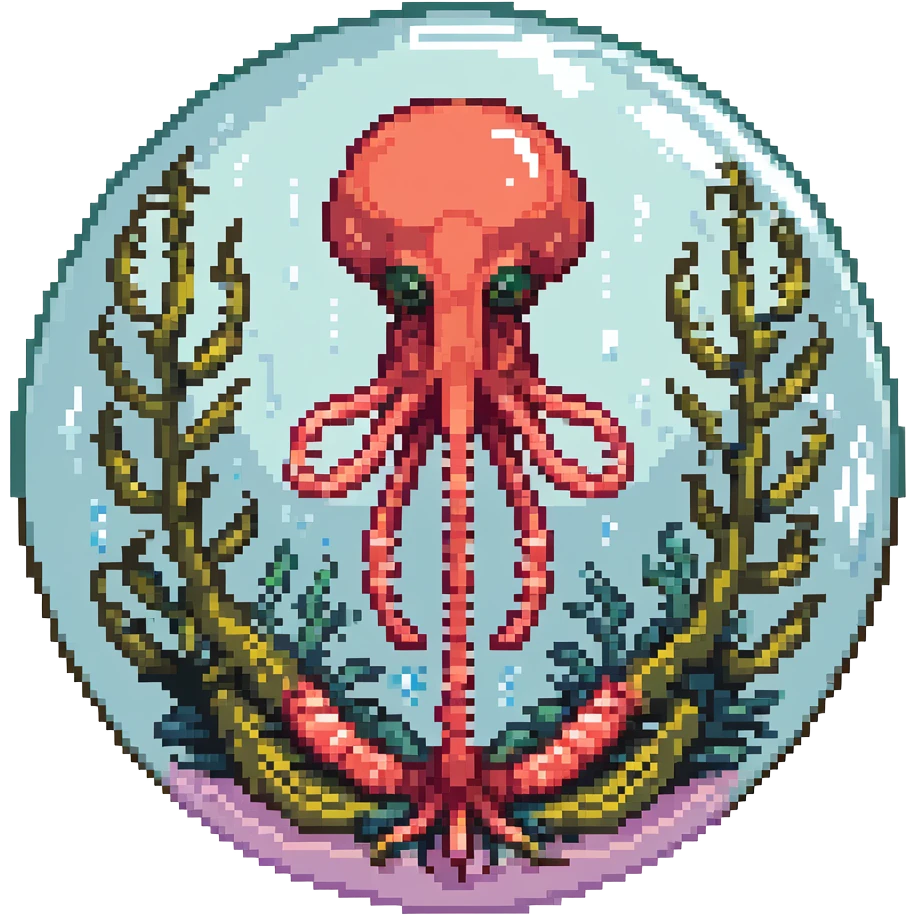 MRI parasitic embryo, digital, fetal small shape in otherworldly bubble, eerie, horror, pupa, crystalis, in-utero, sea-life, crustaceanoid, photorealismm siphonophore, polyp visible organs, Cnidaria emoji