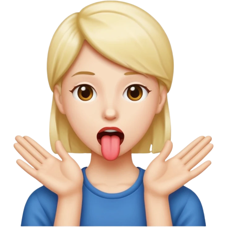 tongue  out with hands on side￼ emoji
