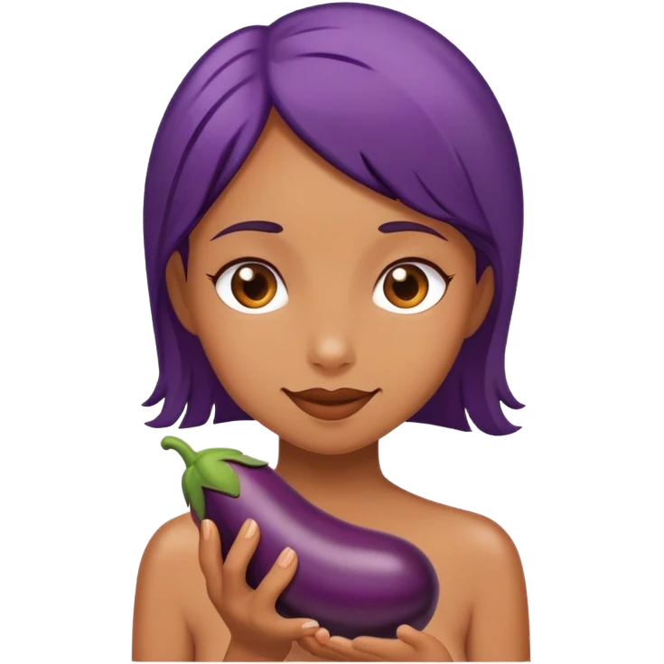 girl liking eggplant emoji