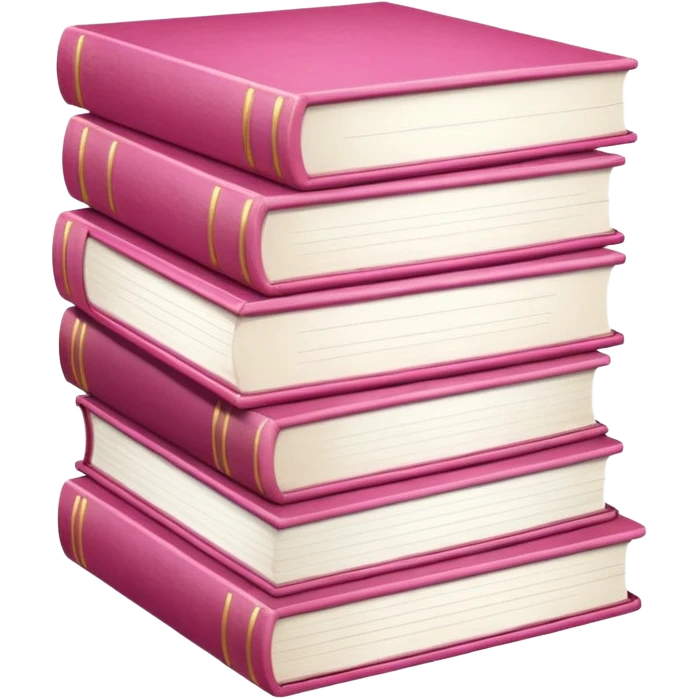Pink and white books emoji