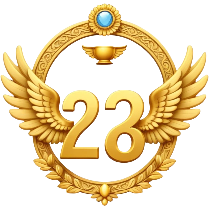 2st place award (number) decorated with angel wings golden emoji