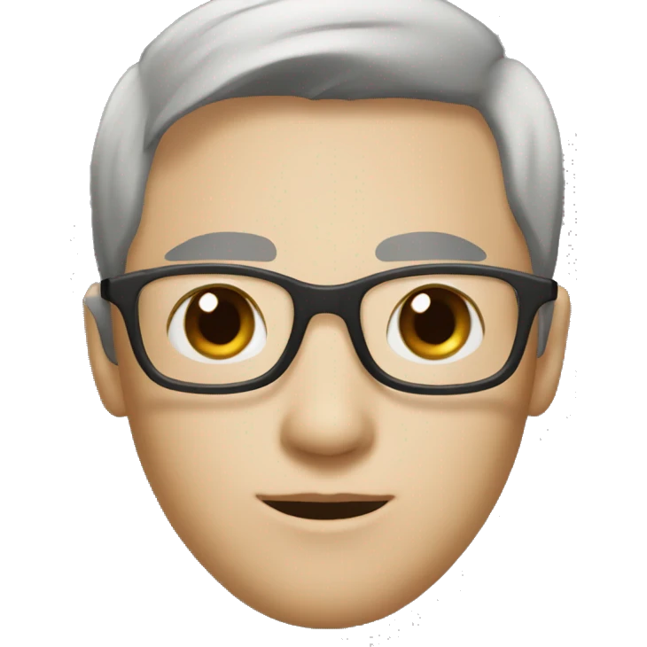 Create an avatar with brown eye, having short black hairstyle, with spectacle having fair skin emoji