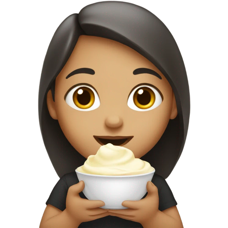 Girl with cream emoji