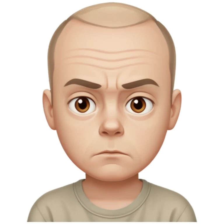 Carl from Sling Blade, serious expression, recognizable features, neutral background emoji