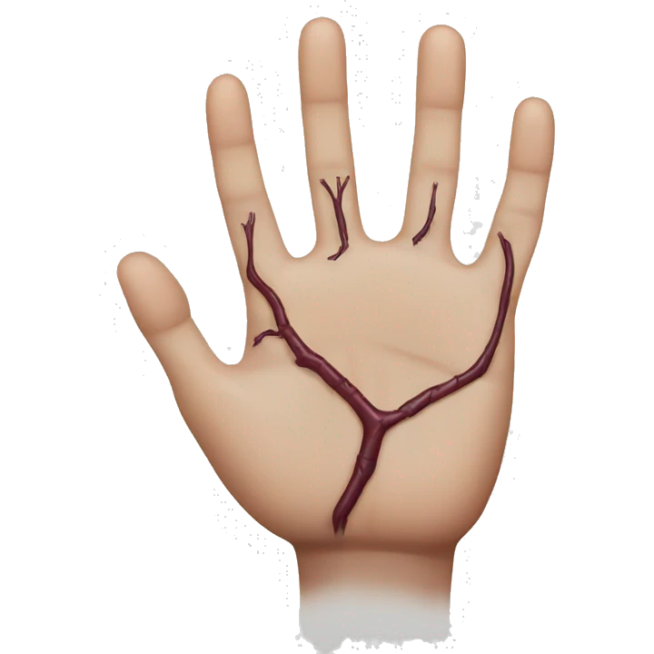 hand with veins emoji