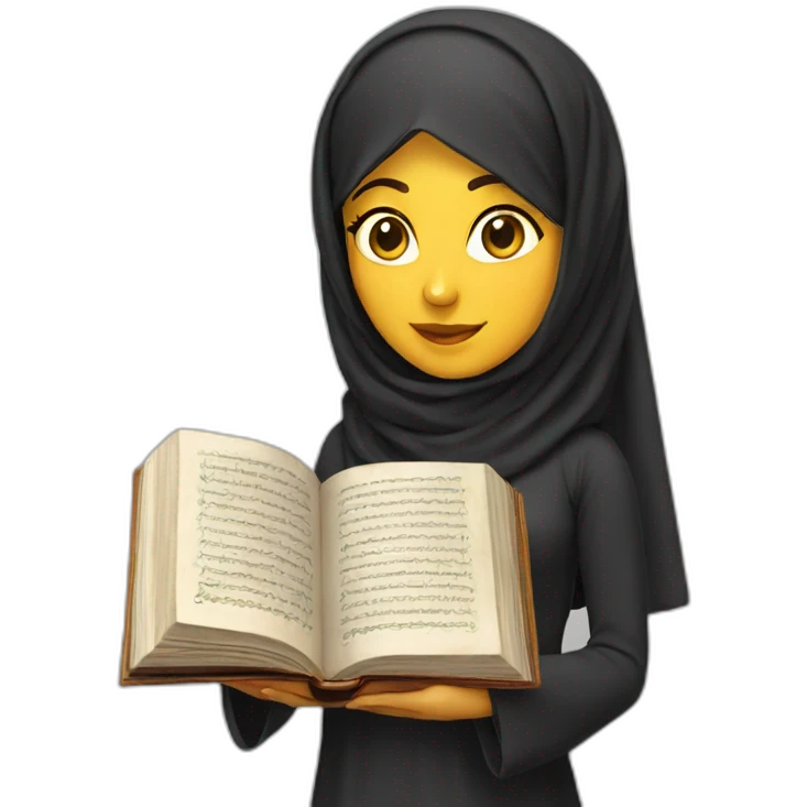 Arabic female holding quran emoji