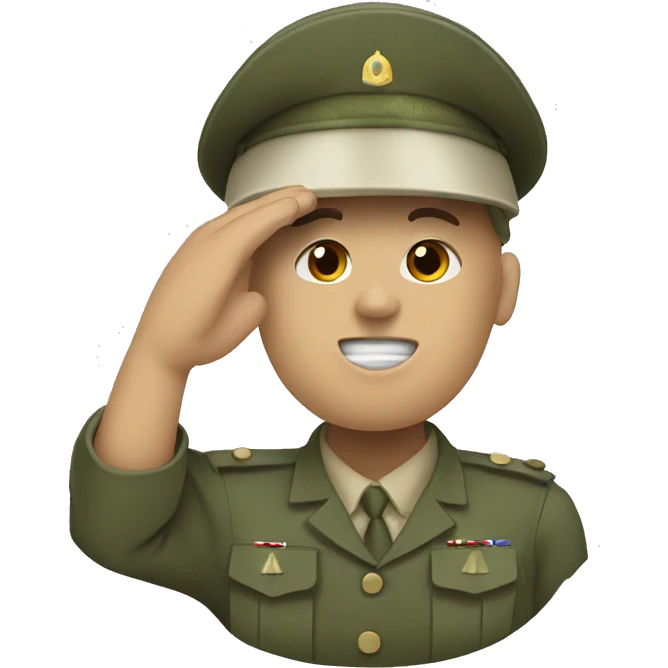 Soldier saluting. Tear drop emoji