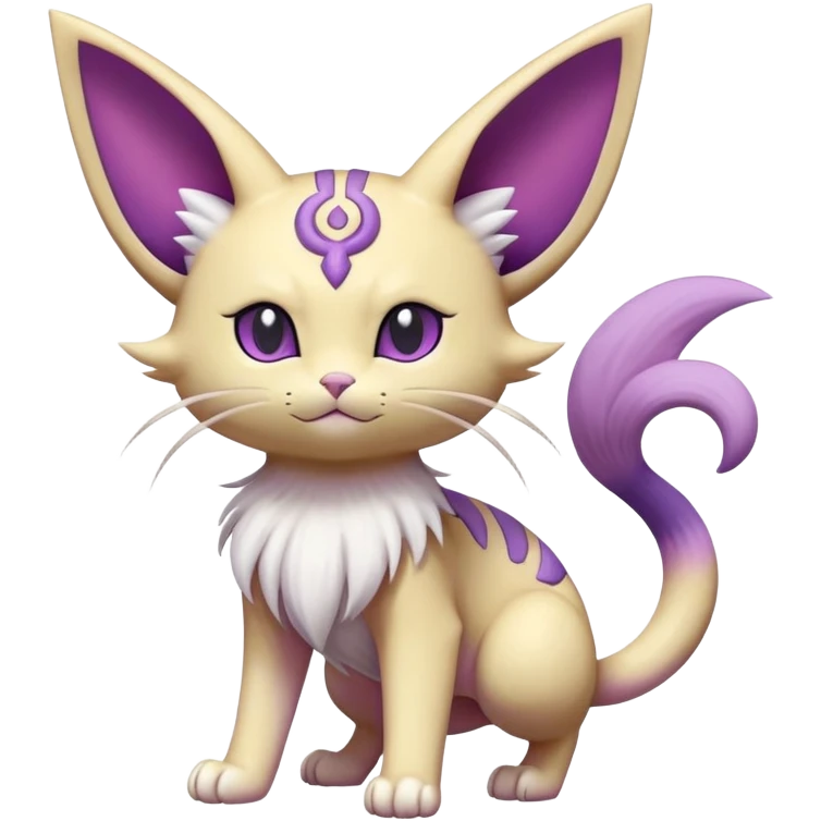Meowth-Espeon-Skitty-Pokémon-Fakémon-hybrid-creature (full body) emoji