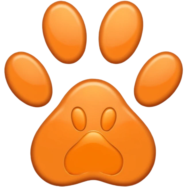 a light pastel orange pawprint emoji