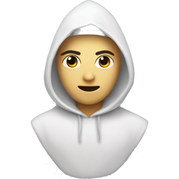 person with a pointy white hood and black eyes emoji