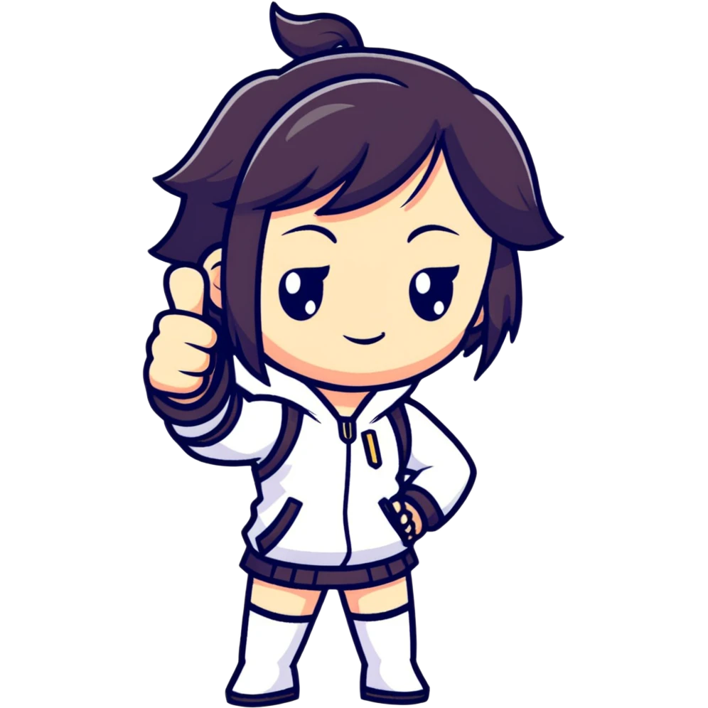 magical heroine chibi emote giving thumbs up emoji
