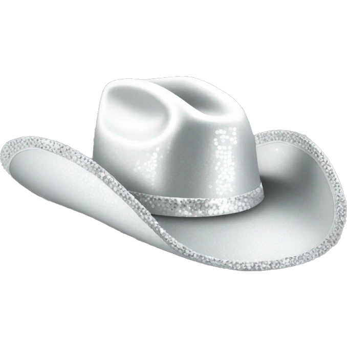 Silver sequin cowboy hat white emoji