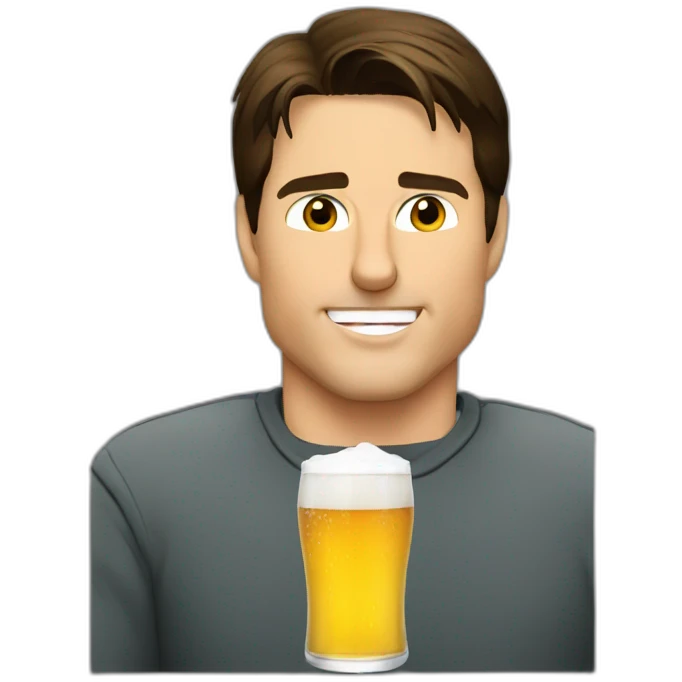Tom Cruise drinking beer emoji