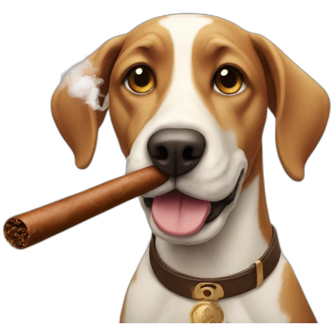 cigar smoking dog emoji