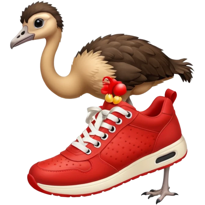  ostrich-in-red sneakers emoji