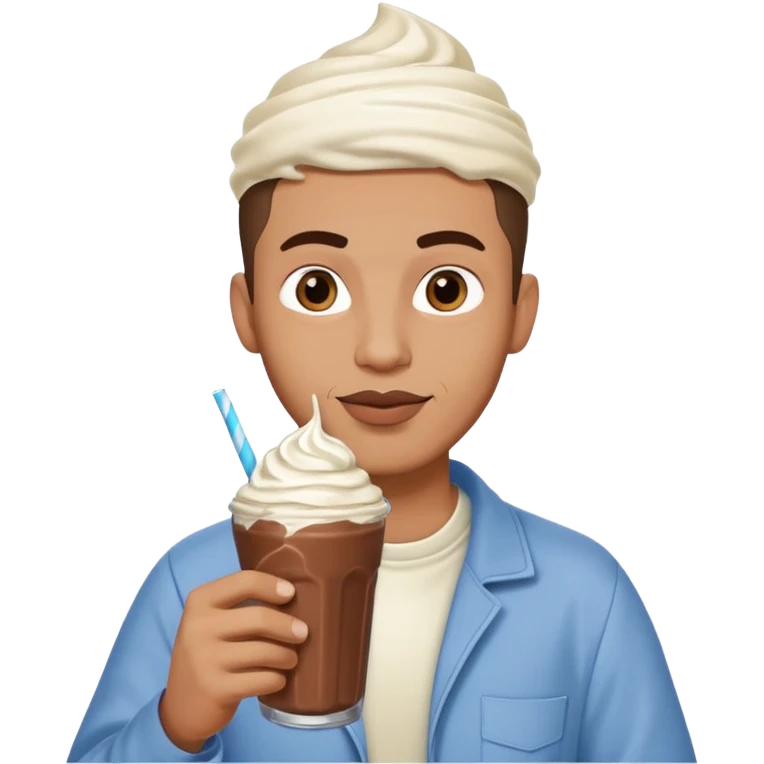 muslim man drinking milkshake emoji